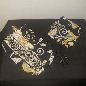 RETIRED: Vera Bradley | Yellow Bird Pattern Makeup Bag And Wallet